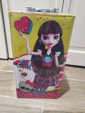 Monster High Cool Ghouls Doll Case - Pink, Yellow, Black- No Doll